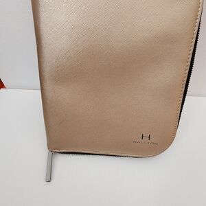 Halston Jewelry Gold Zip Portfolio
